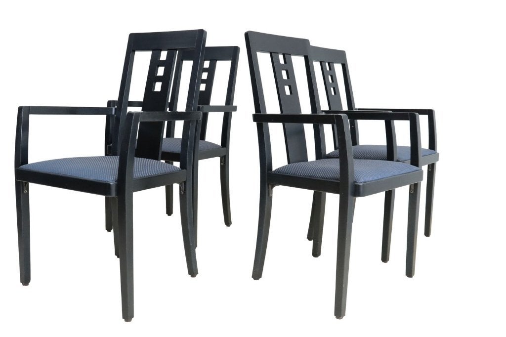 Set van vier Thonet 676 PF armstoelen Mackintosh, Ophalen, Hout, Gebruikt, Zwart
