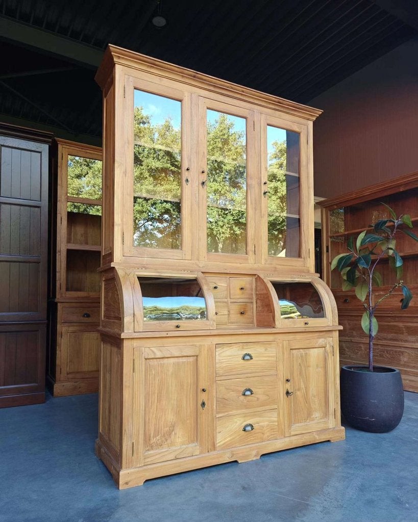 Teakhouten apothekerskast | Teak winkelkast #7699, Huis en Inrichting, 100 tot 150 cm, -, 200 cm of meer, -