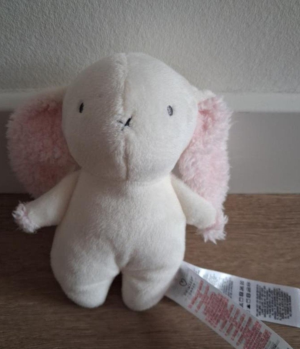 Knuffel konijn Primark Cares wit roze schattig 16 cm L348, Ophalen of Verzenden, Zo goed als nieuw, Konijn