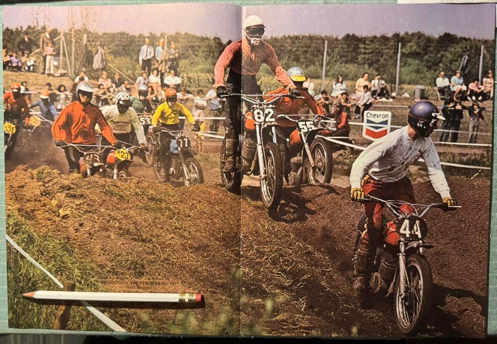 Poster 1971 Valkenswaard motorcross start senioren, Verzenden, Zo goed als nieuw, Motoren