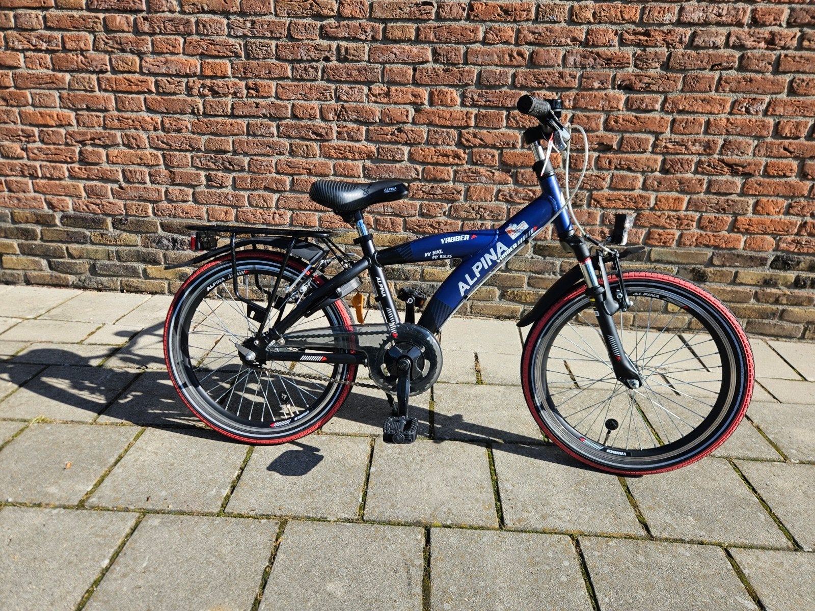 Alpina Yabber 20 inch jongensfiets - Blauw/Rood, Overige merken, Terugtraprem, Gebruikt, Ripperda