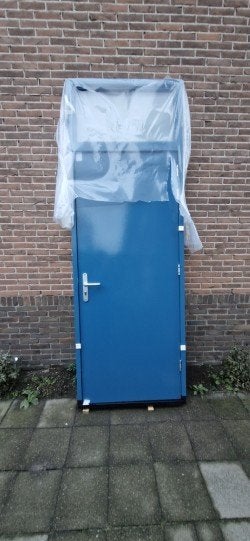 Houten voordeur 970 x 2775 h. Compleet met slot!, Ophalen, Nieuw, Buitendeur, 200 tot 215 cm