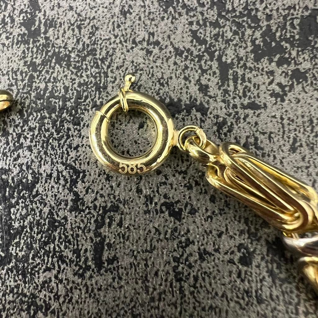 14 karaat gouden armband koningsschakel italy, Ophalen of Verzenden, Zo goed als nieuw, Goud
