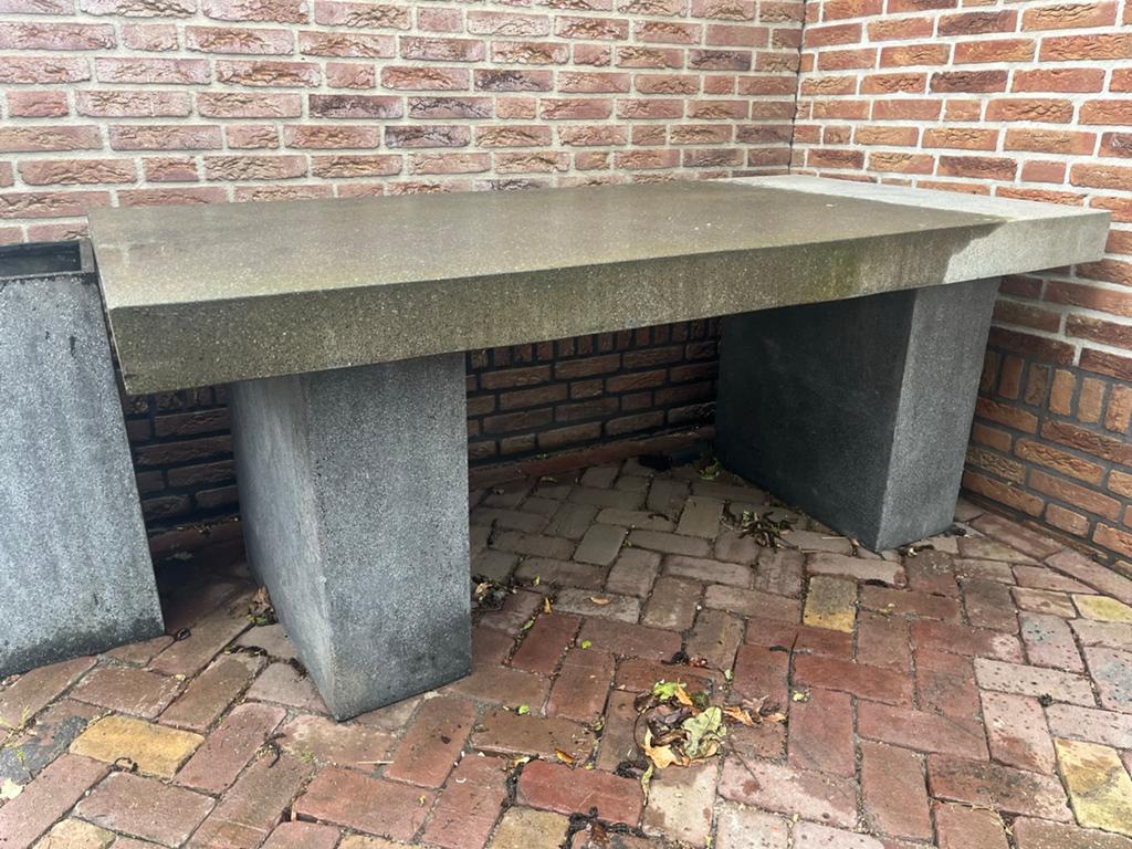 Stenen/granieten tuintafel 180x90x75 cm, Ophalen of Verzenden, Zo goed als nieuw, Rechthoekig, Overige materialen