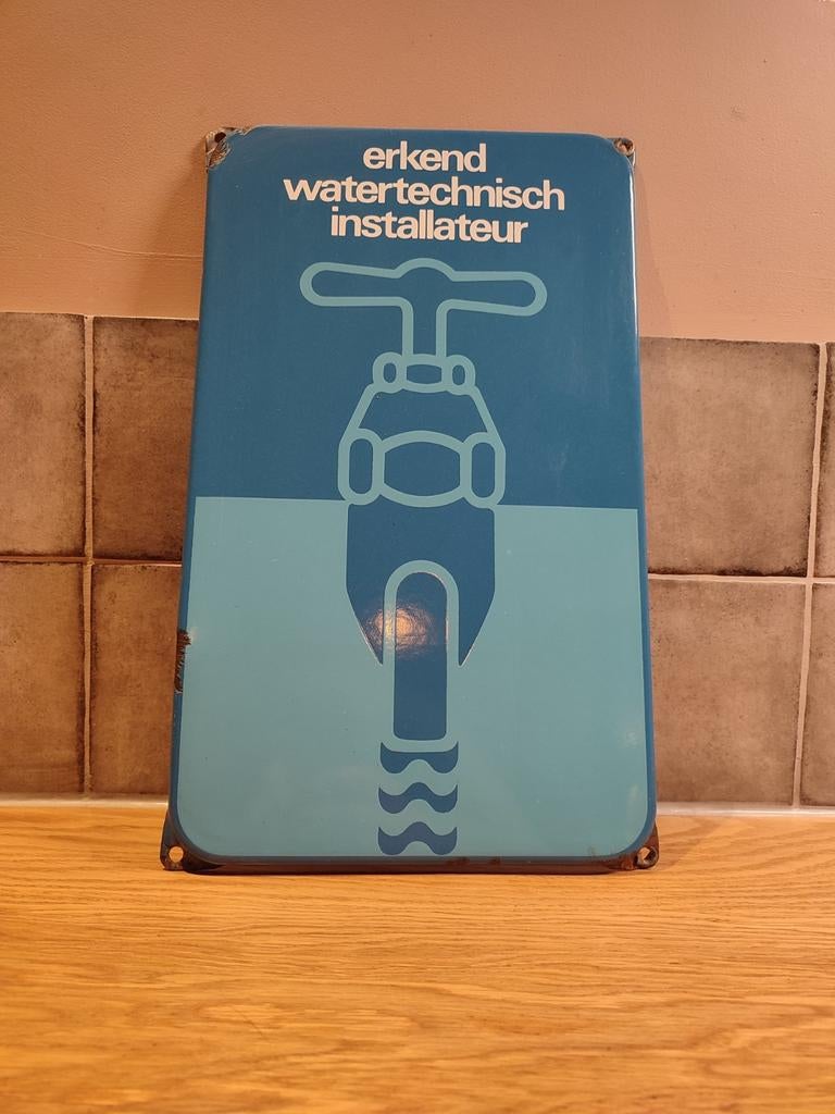Erkend watertechnisch installateur emaille bord, Ophalen of Verzenden