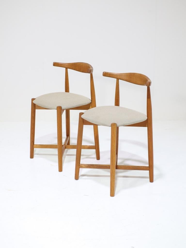 2x Barstoelen Findahl eiken Deens vintage, Huis en Inrichting, Barkrukken, Ophalen, -, Midcentury, -