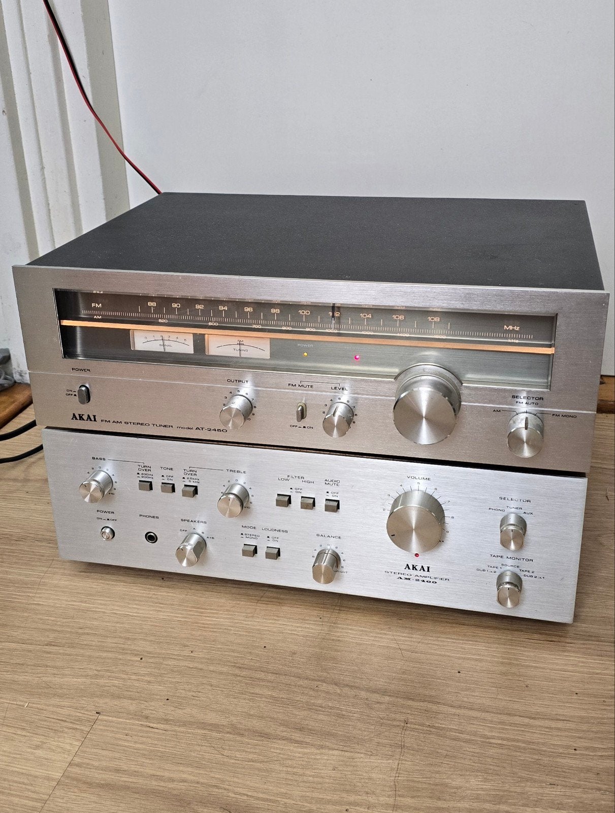 Akai AM-2400 Versterker & AT-2450 Tuner Set - Vintage Hifi, Overige merken, Gebruikt, Ophalen of Verzenden, 60 tot 120 watt
