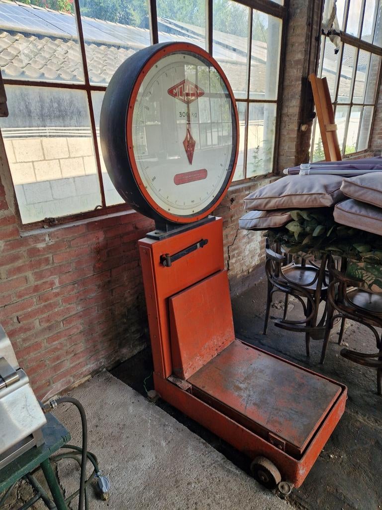 Vintage Molen Vloerweegschaal - 300 kg, Ophalen of Verzenden, Gebruikt