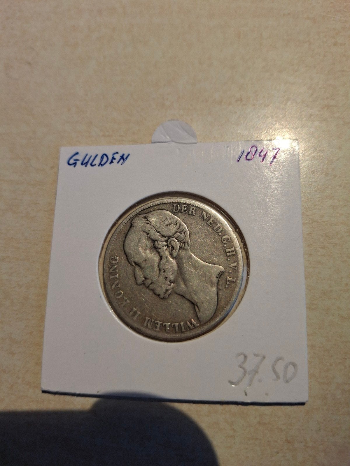 Gulden Willem II 1847, 1 gulden, Zilver, Ophalen of Verzenden, Losse munt
