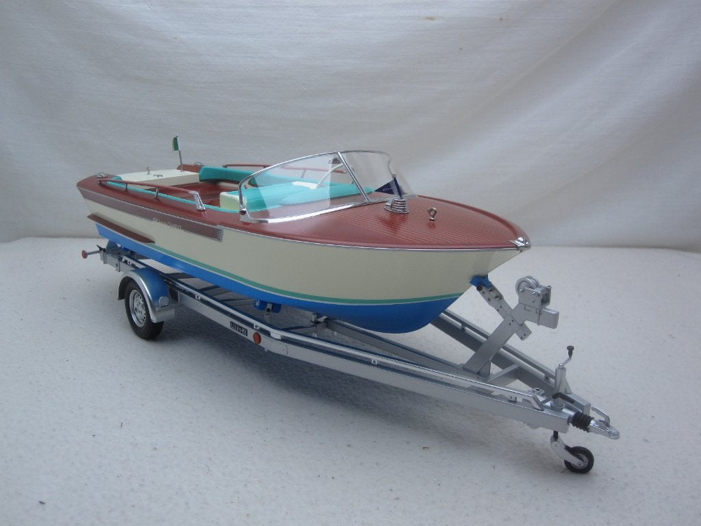 Boot Riva Junior 1966 Sea Blue op trailer  1:18 Mitica, Ophalen of Verzenden, Nieuw, Overige typen, Overige merken