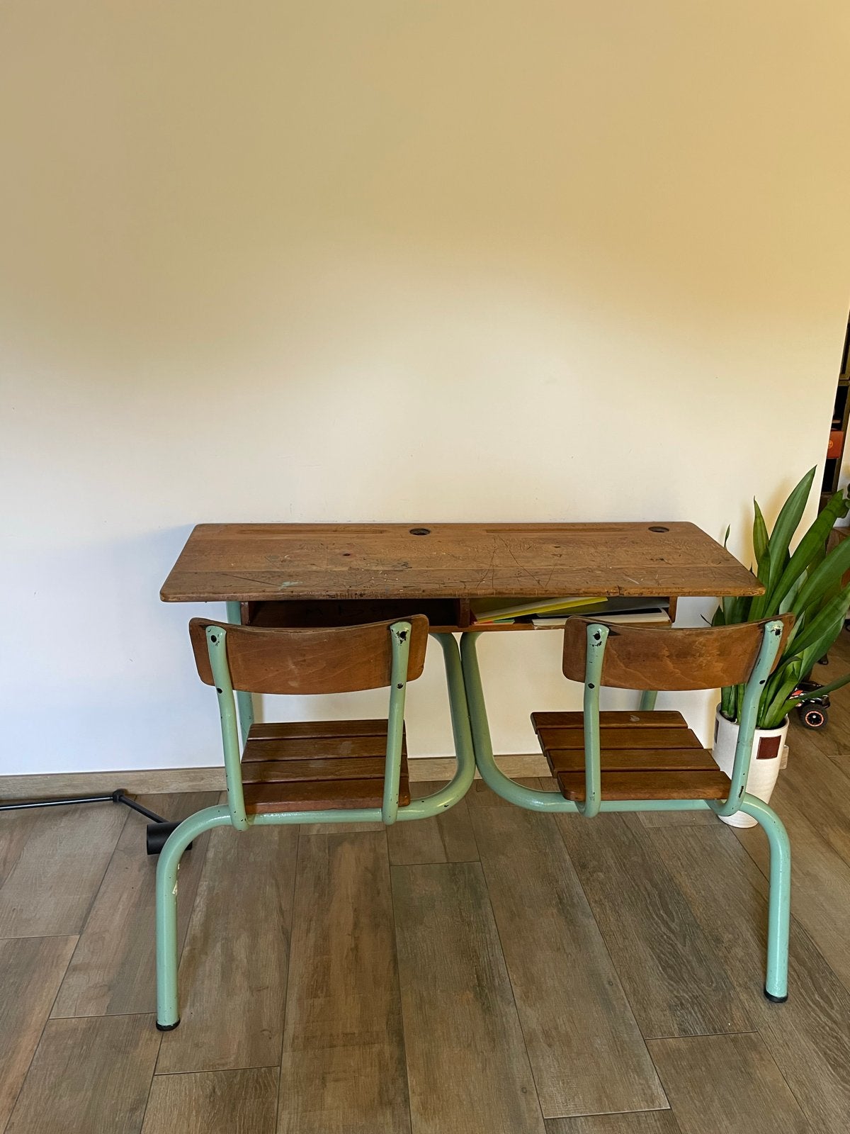 Vintage schoolbank, Antiek en Kunst, Ophalen