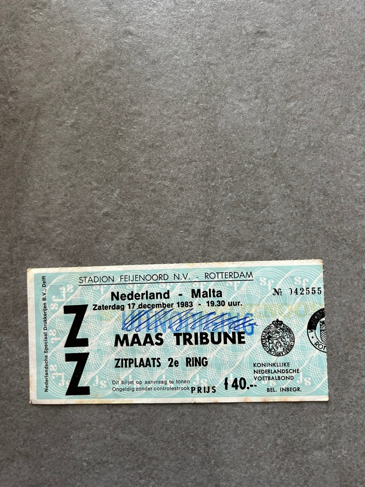 Nederland - Malta ticket, Ophalen of Verzenden, Gebruikt, Overige binnenlandse clubs, Overige typen