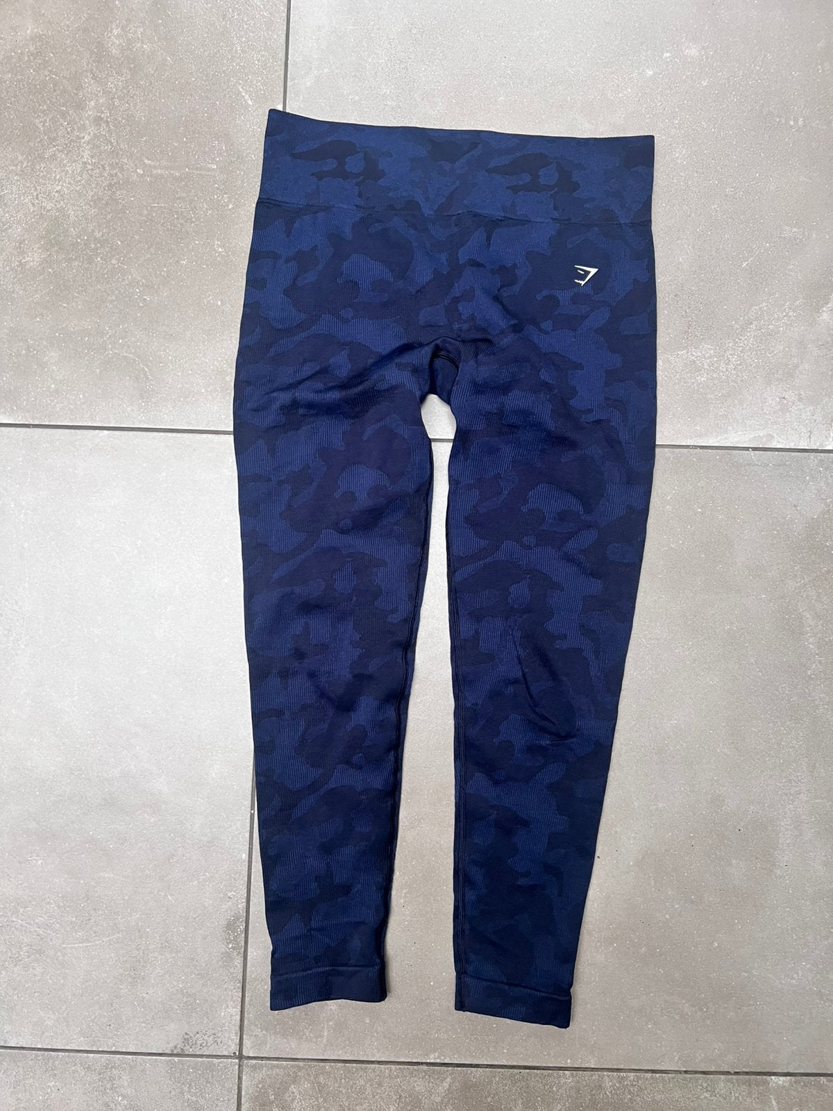GYMSHARK NAVY BLAUW DONKERBLAUWE SPORTLEGGING LEGGING MAAT L, Blauw, Maat 42/44 (L), Ophalen of Verzenden, Fitness of Aerobics