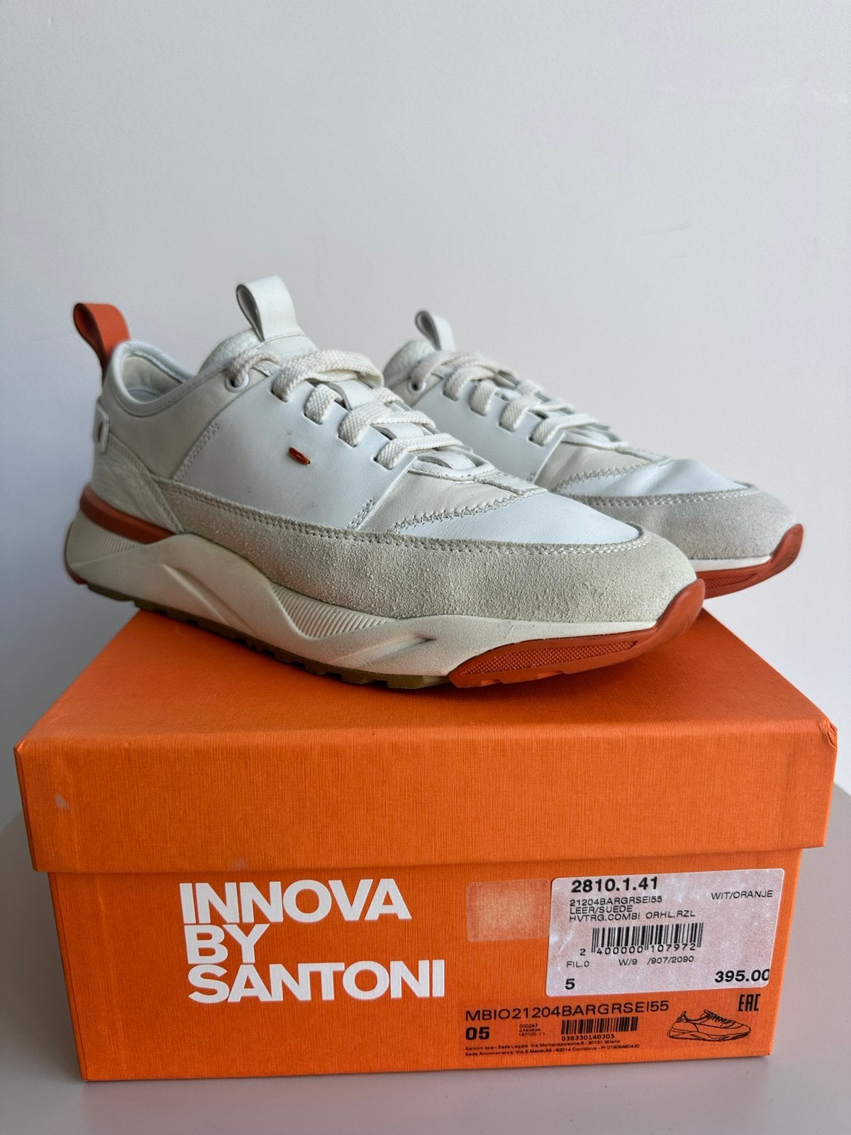 SANTONİ SNEAKERS İNNOVA BY SANTONİ, maat 5 (UK), Wit, Ophalen of Verzenden, Sneakers of Gympen, Zo goed als nieuw