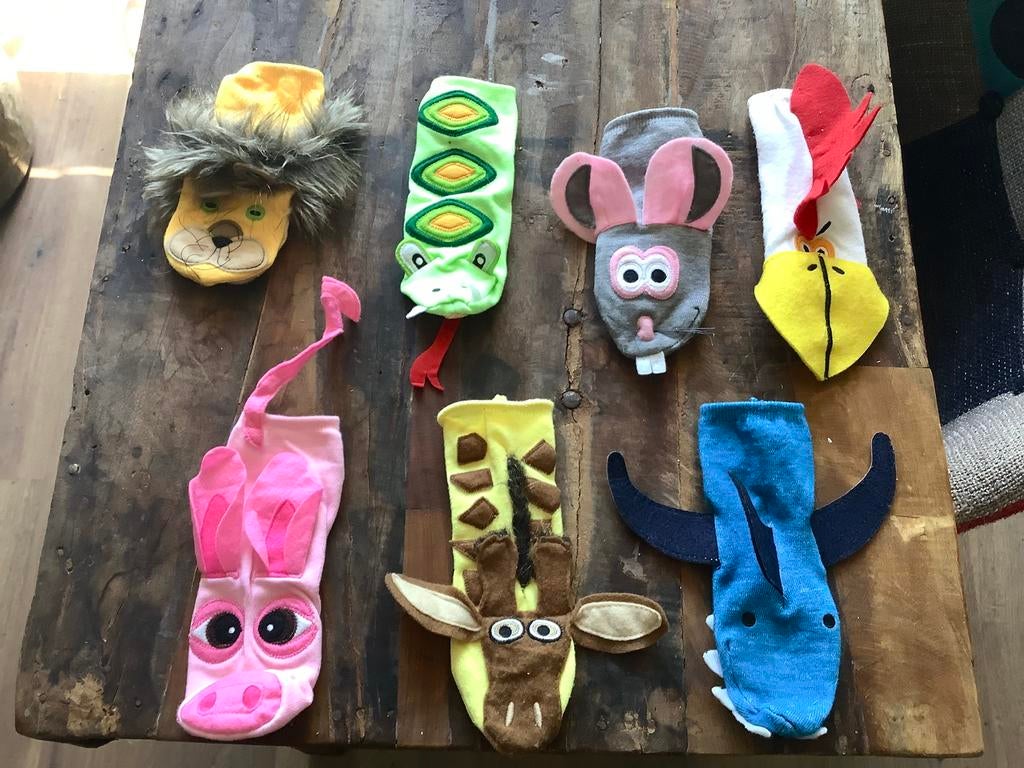 Leuke dieren handpoppen 7 stuks., Ophalen of Verzenden, Zo goed als nieuw
