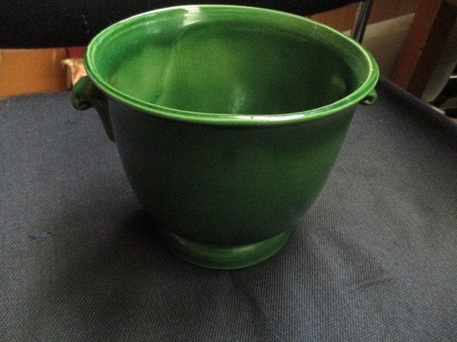 Bloempot, aardewerk r keramik 120/19 groen hoog 16 cm,, Ophalen of Verzenden
