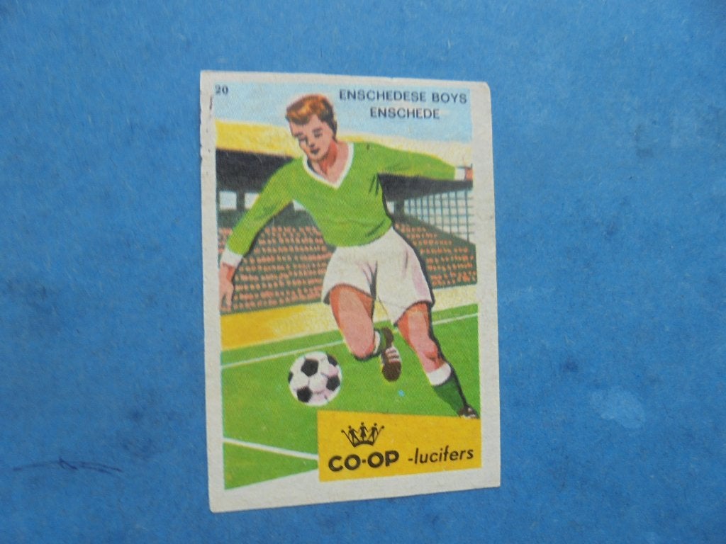 Oud luciferetiket voetbalclub Enschedese Boys uit ENSCHEDE, Ophalen of Verzenden, Zo goed als nieuw, Luciferdoosjes of -merken