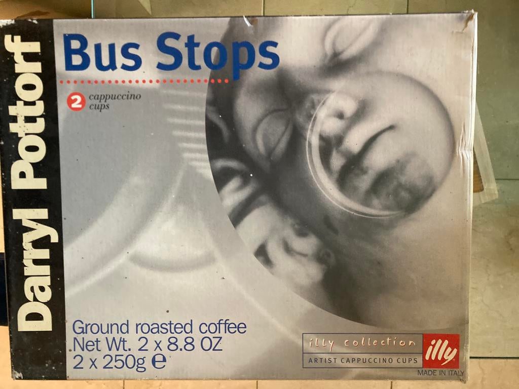 Illy collection Darryl Pottorf 2 kopjes met schotel, Huis en Inrichting, Keuken | Servies, Verzenden, Zo goed als nieuw, Overige stijlen