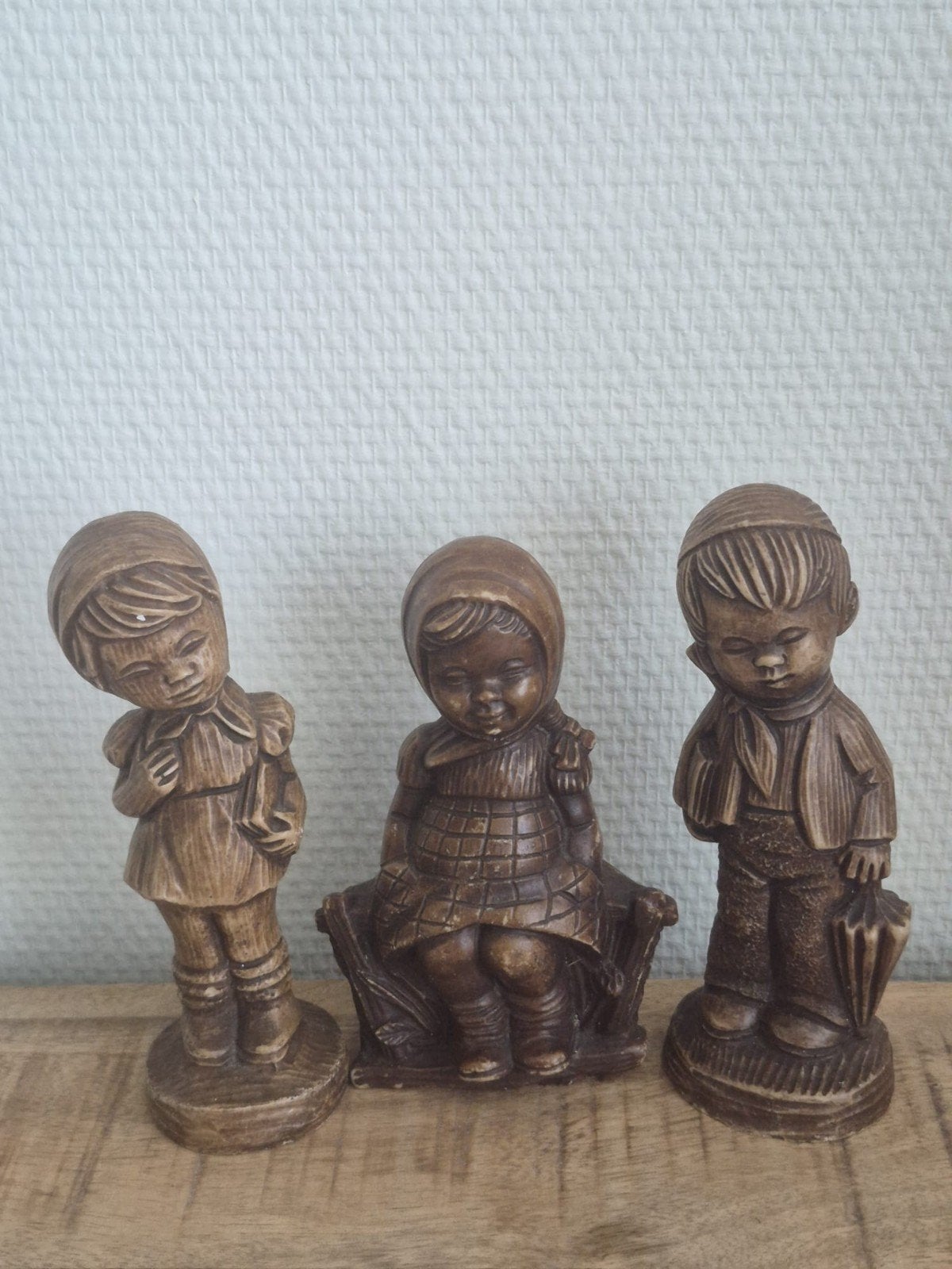 Origineel Duits Set van 3 Vintage Kinderbeeldjes - A.B., Ophalen of Verzenden, Gebruikt, Mens