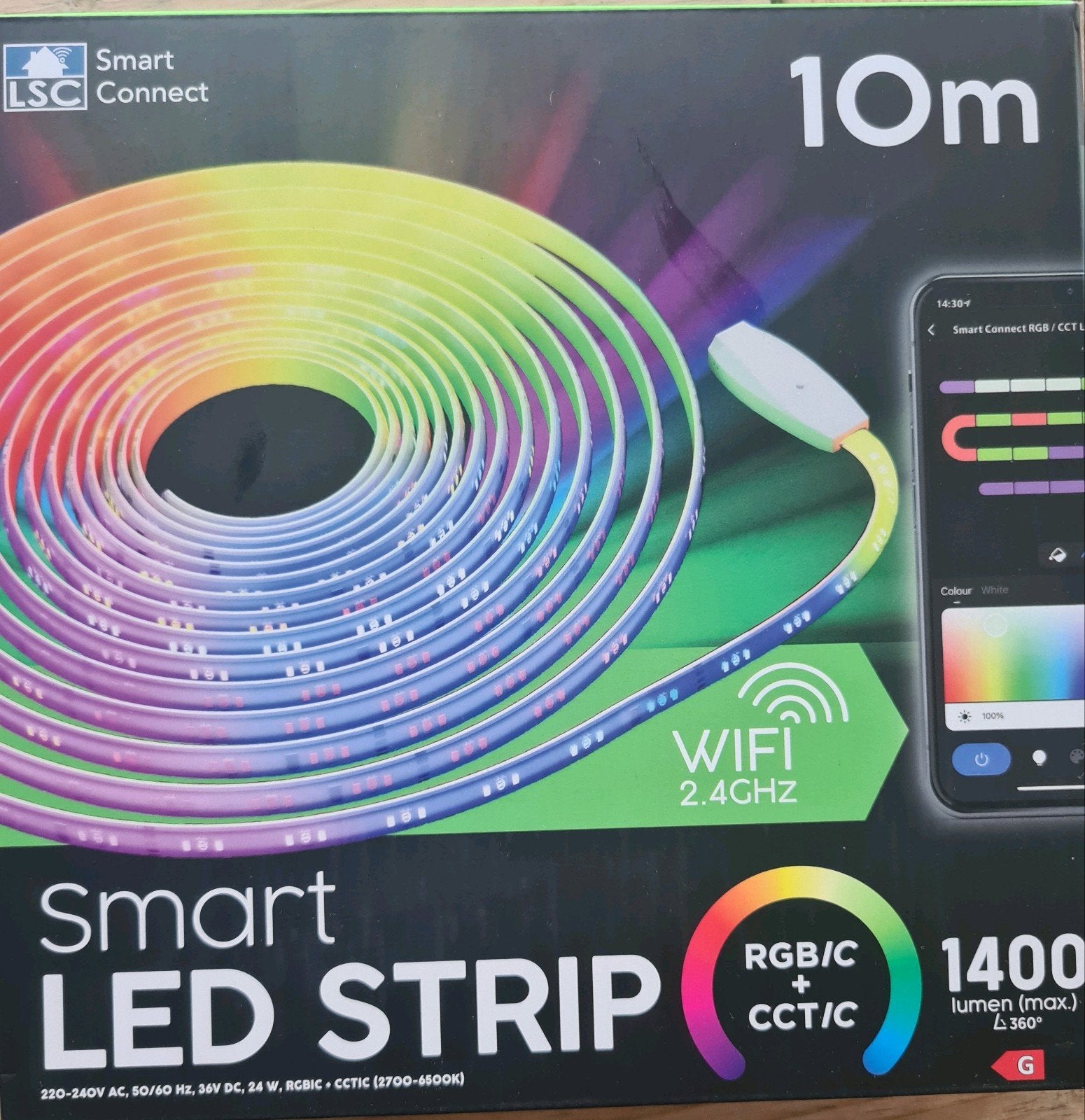 lsc smart connect slimme ledstrip 10m, Ophalen of Verzenden, Nieuw, E27 (groot), Led-lamp