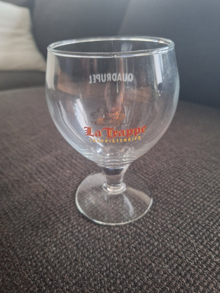 LA TRAPPE QUADRUPEL glas, oude logo, Ophalen of Verzenden, Zo goed als nieuw, Bierglas