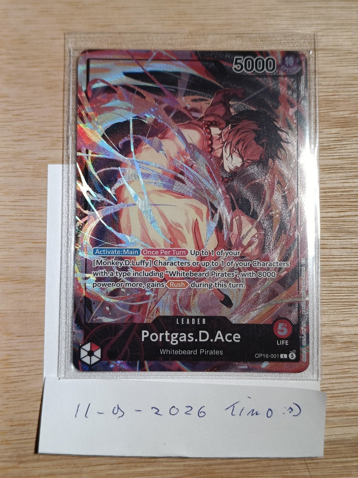 ace flame-flame fruit card one piece tcg, Ophalen of Verzenden, Nieuw, Losse kaart, Foil
