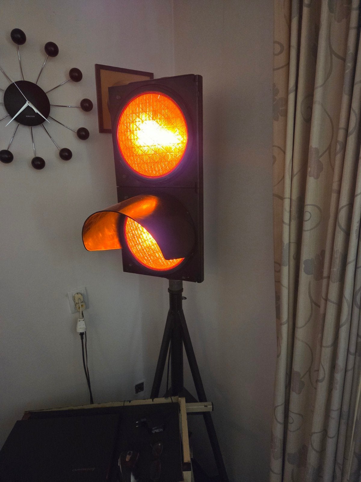 Uniek verkeerslicht op statief - decoratieve lamp, Overige merken, Gebruikt, Zwart, Industrieel