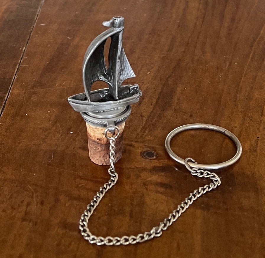 Karafstop met zeilbootje, Ophalen of Verzenden