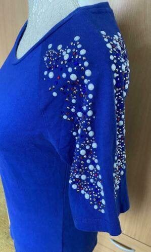 Nikkie top maat 34/36[v], Blauw, Ophalen of Verzenden, Zo goed als nieuw, Korte mouw