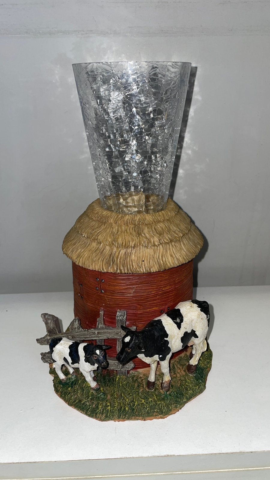 Decoratief tulpenvaas, boerderij met koeien ca. 24 cm, Ophalen of Verzenden, Dier
