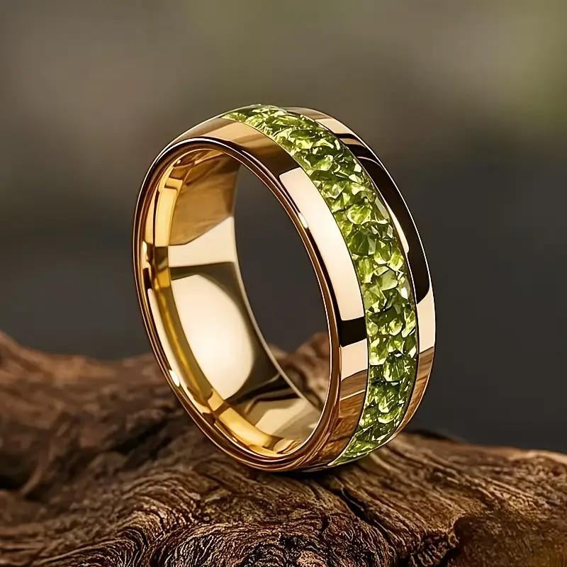 Goldplated RVS ring, Sieraden, Tassen en Uiterlijk, Ringen, Nieuw, Dame of Heer, 17 tot 18, Goud, IJzer of Staal, Ophalen of Verzenden
