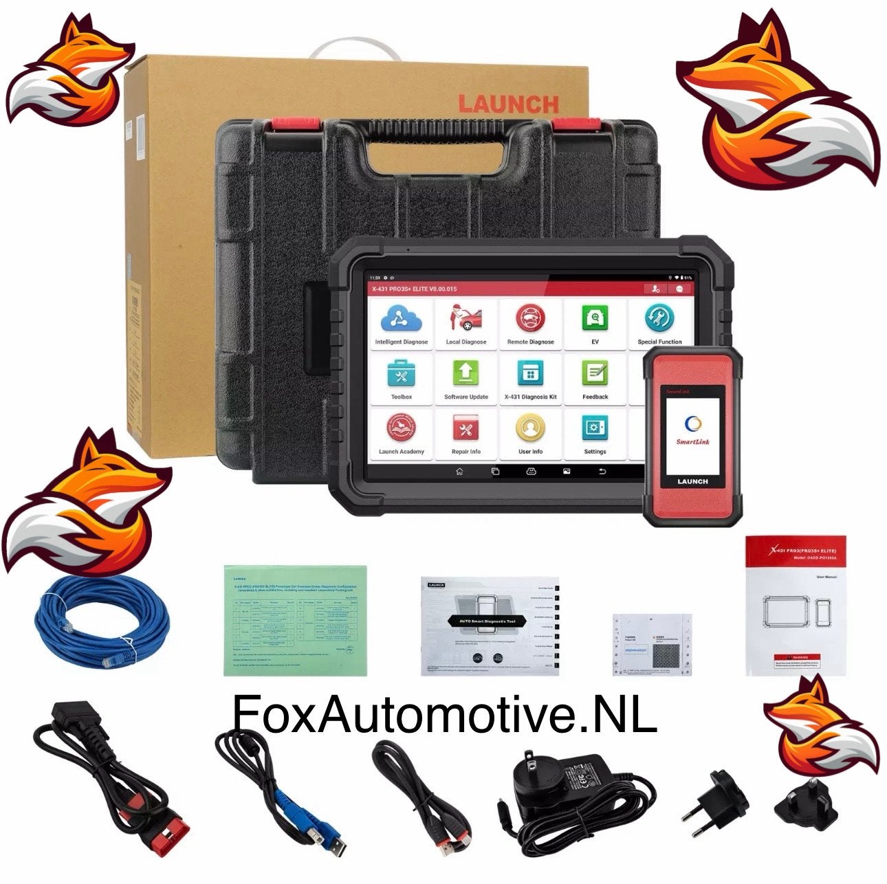 Launch X431 pro3S V+ Elite Smartlink C 10inch uitlees Diag, Ophalen of Verzenden