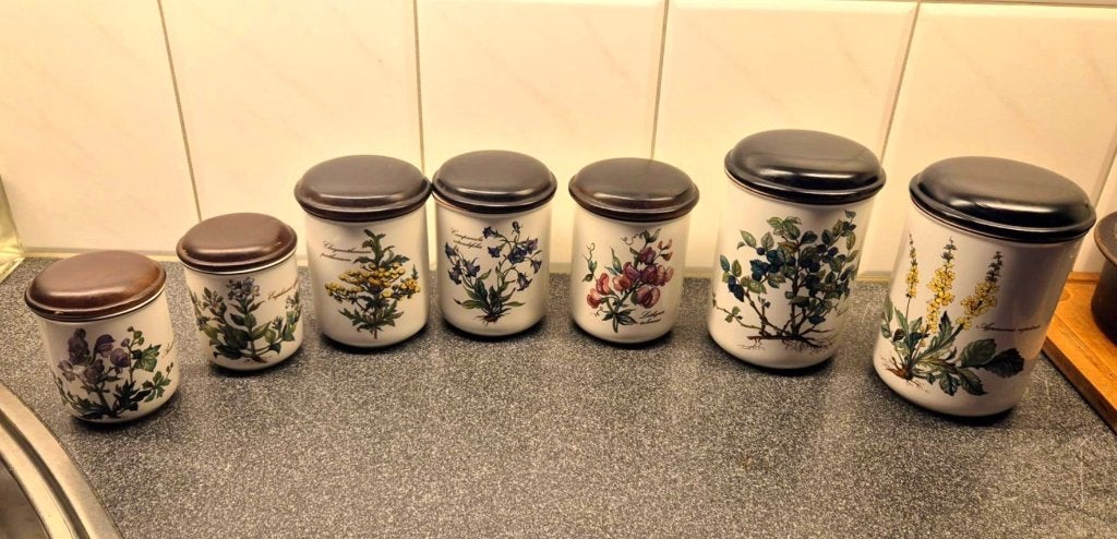 Villeroy & Boch Botanica vintage dekselpotten set 8 stuks, Ophalen, Gebruikt, Porselein, Overige typen