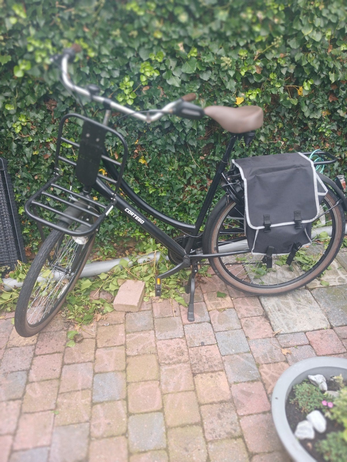 Cortego transportfiets met voordrager en fietstassen, Velgrem, Versnellingen, Zo goed als nieuw, 50 tot 53 cm