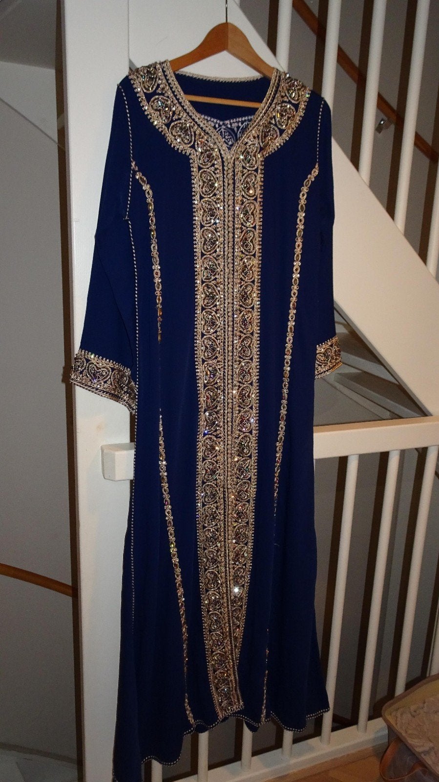 Mooie blauwe kaftan maat s/m, Overige typen, Blauw, Zo goed als nieuw, Ophalen
