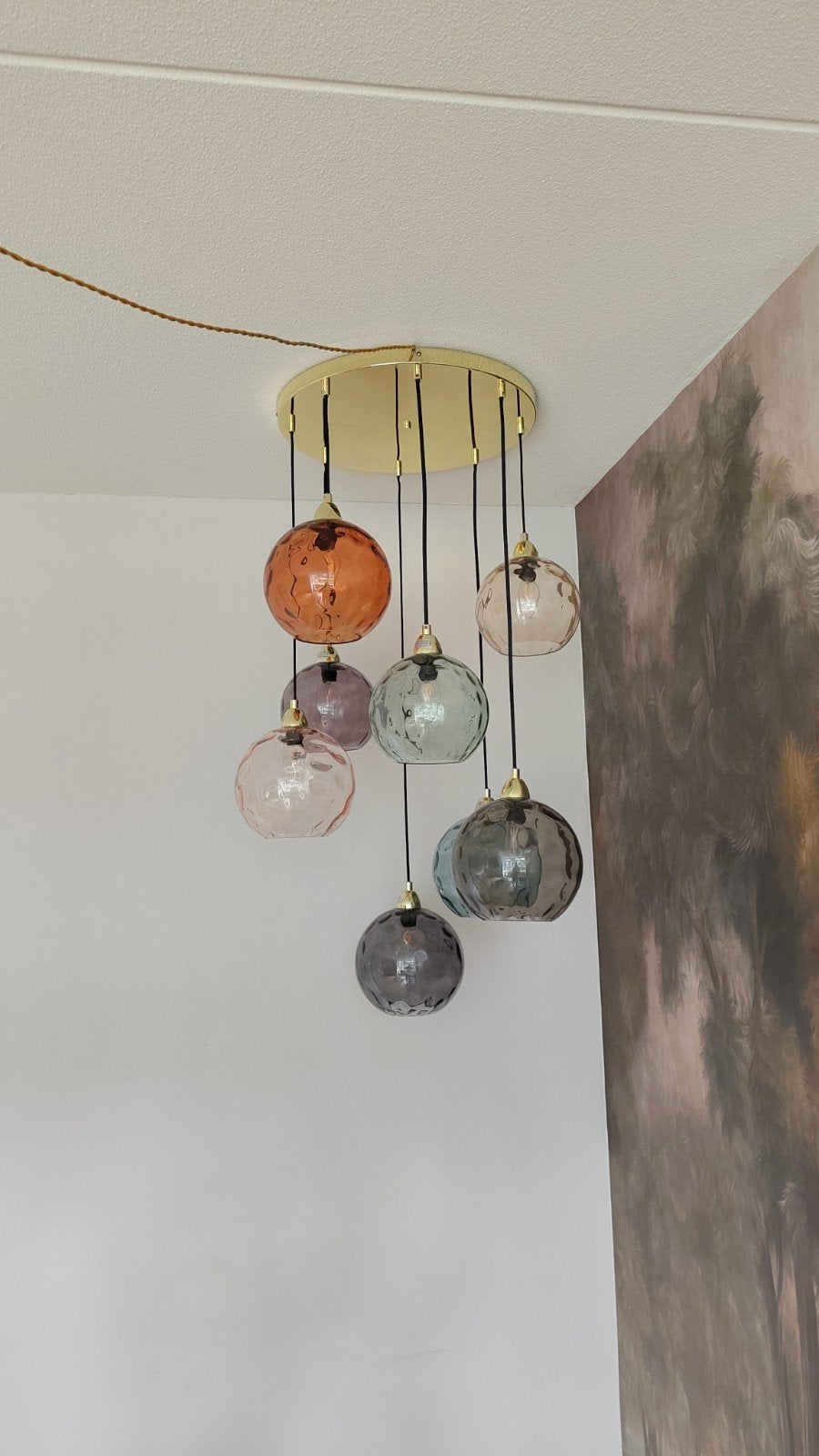 Kleurrijke MADE Ilaria 8-lichts Cluster Hanglamp, Huis en Inrichting, Ophalen, Nieuw, Glas, Modern, Kleurrijk, Speels