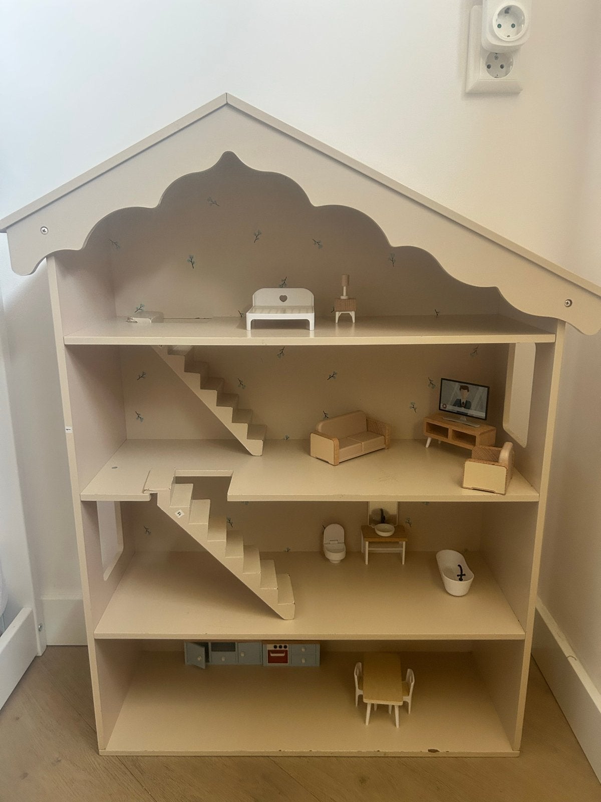 Petit Amelie Poppenhuis met Meubels - Lichte Gebruikssporen, Ophalen, Gebruikt, Poppenhuis