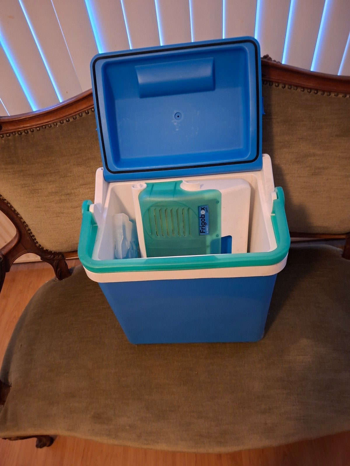 Blauwe koel12 volt koelbox met koelelementen - Ideaal voor u, Ophalen, Gebruikt, Koelbox, Koelelement