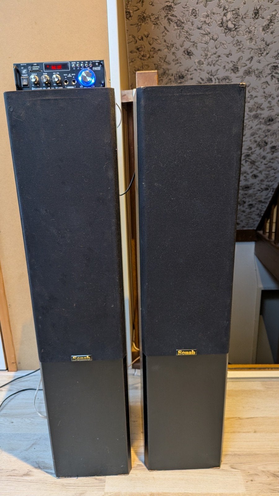 Sonab SX 80 Vloerstaande Luidsprekers + Bluetooth Versterke, Vloerstaande luidspreker, Gebruikt, Bluetooth, 60 tot 120 watt