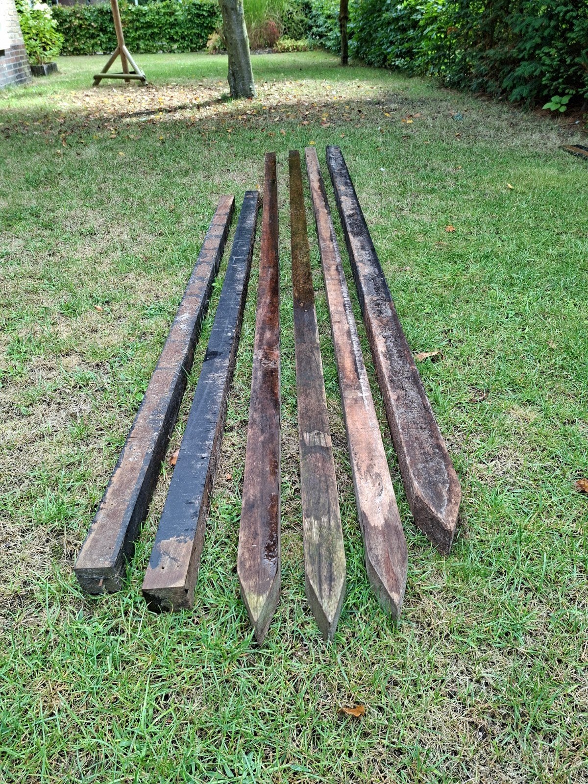 hardhouten palen voor schutting, tuin, terras, Ophalen, 250 cm of meer, Palen, Hardhout