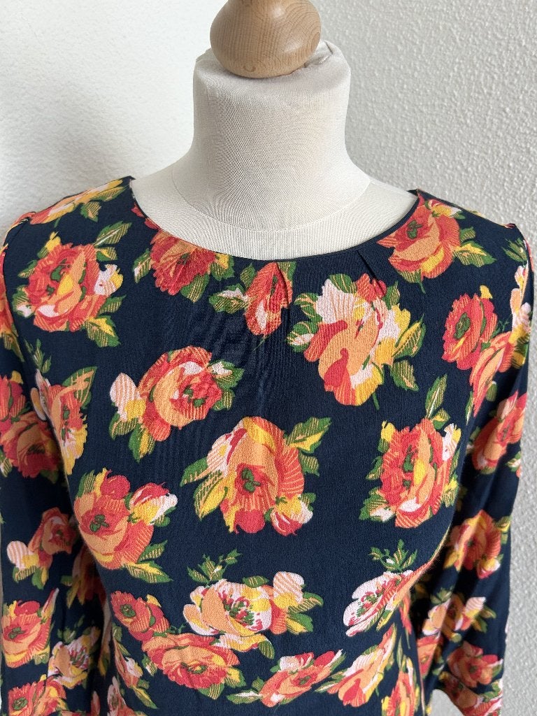 King Louie maat L blauwe bloemen blouse top 2657, Kleding | Dames, Blauw, Maat 42/44 (L), Ophalen of Verzenden, Zo goed als nieuw