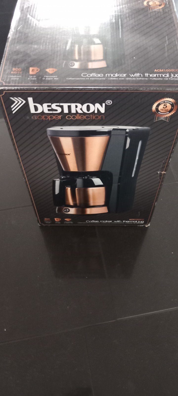 Bestron Koffiezetapparaat met Thermoskan - Koper Collectie, Witgoed en Apparatuur, Koffiezetapparaten, Gemalen koffie, Ophalen of Verzenden