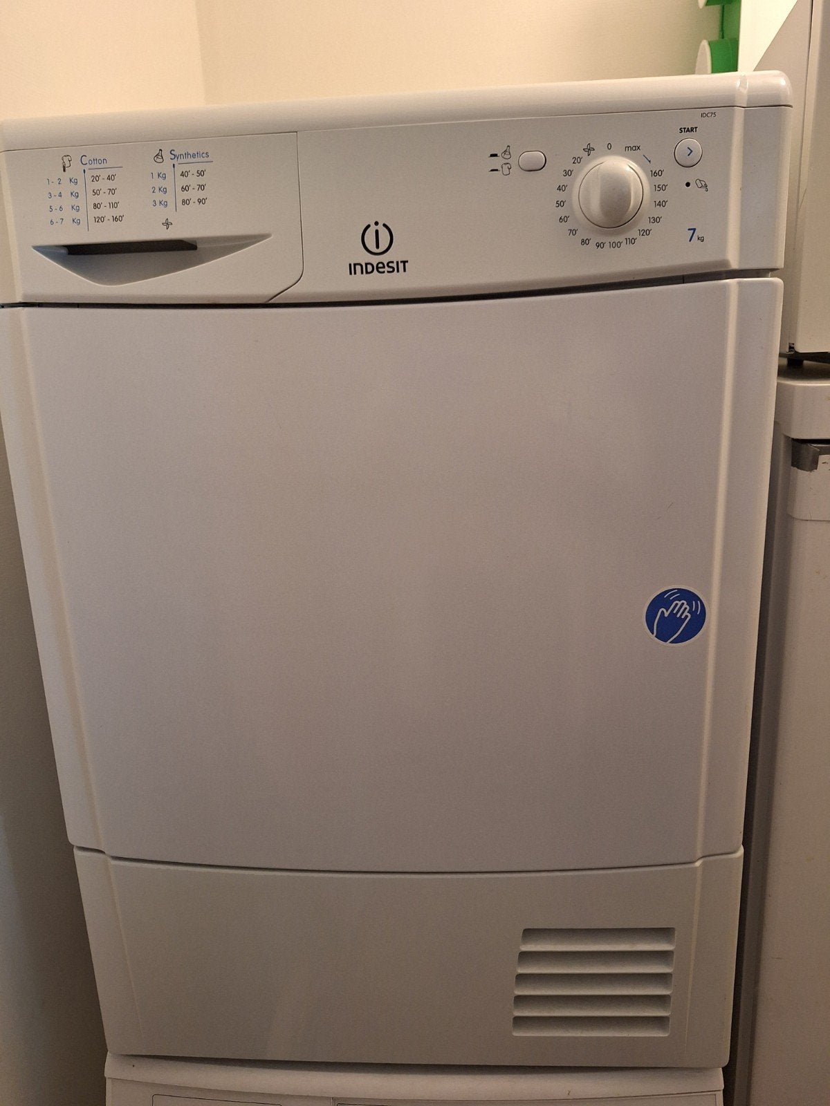 Indesit Condensdroger. Ophalen in Zwolle., Witgoed en Apparatuur, Wasdrogers, Ophalen, 6 tot 8 kg, Gebruikt, Minder dan 85 cm