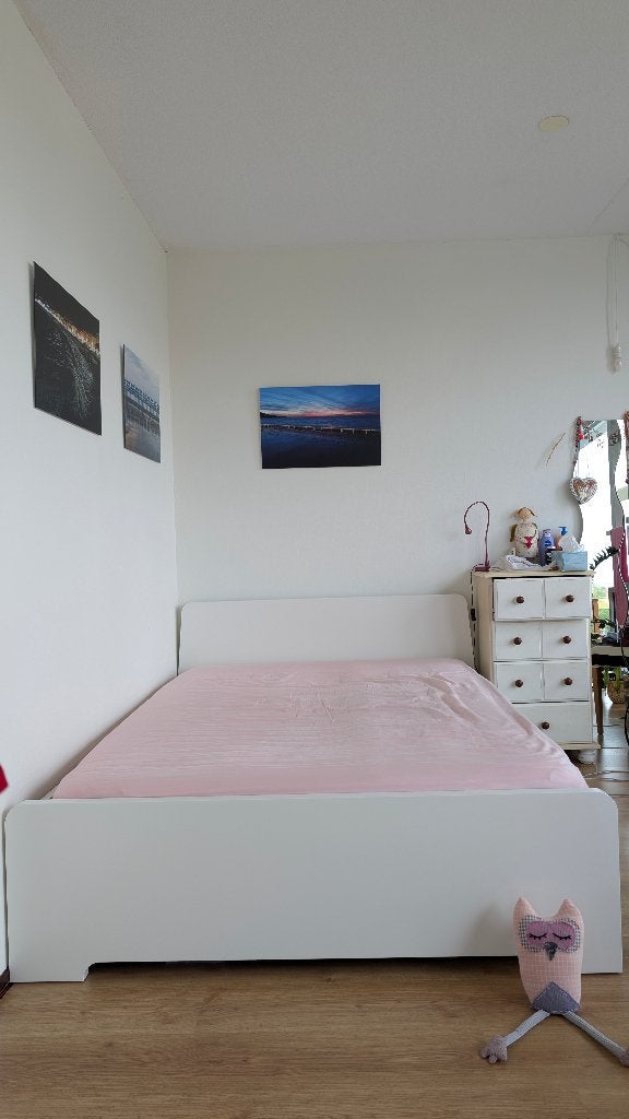 Wit tweepersoonsbed ASKVOLL IKEA (140*200) met lattenbodem, Ophalen, Wit, Tweepersoons, 140 cm