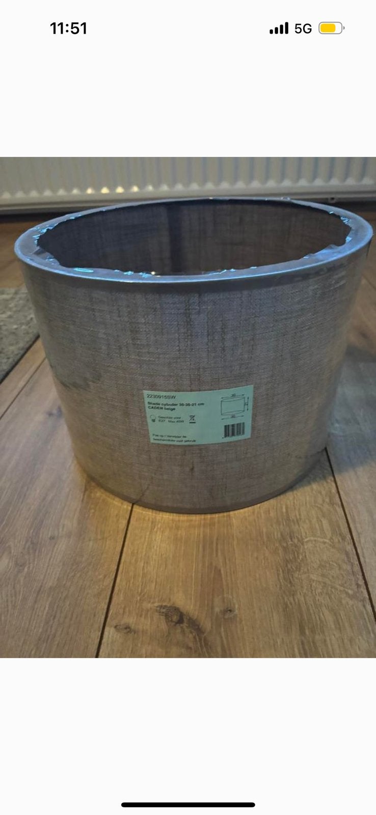 Lampenkap taupe, Huis en Inrichting, Lampen | Lampenkappen, Ophalen of Verzenden, Zo goed als nieuw, Beige, Rond