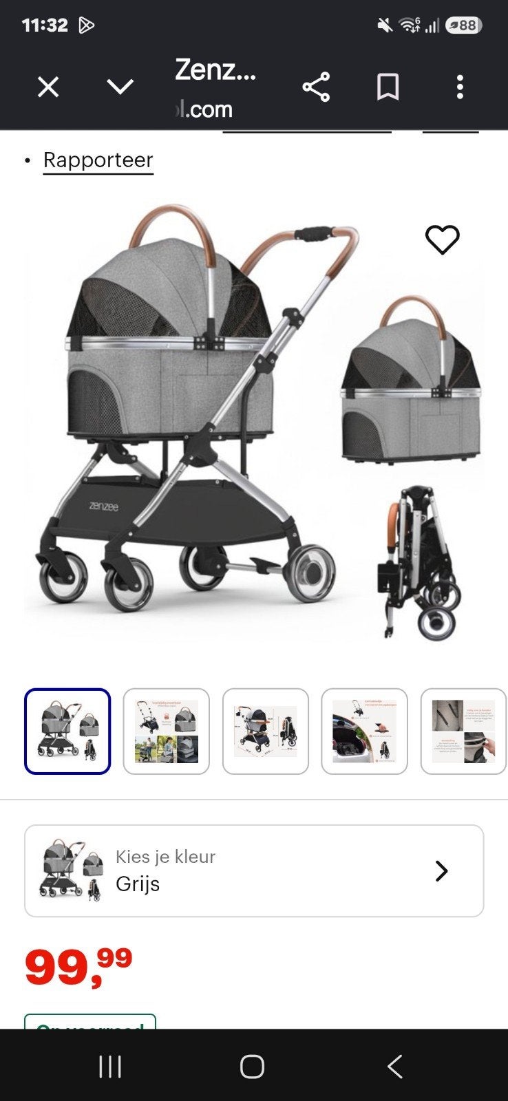 een mooie hondenwagen, Overige merken, Ophalen, Nieuw, Hondenbuggy