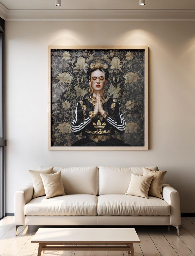 Uniek XXL Glasschilderij | Frida Kahlo x Adidas - 6 sizes, Antiek en Kunst, Kunst | Schilderijen | Modern, Verzenden