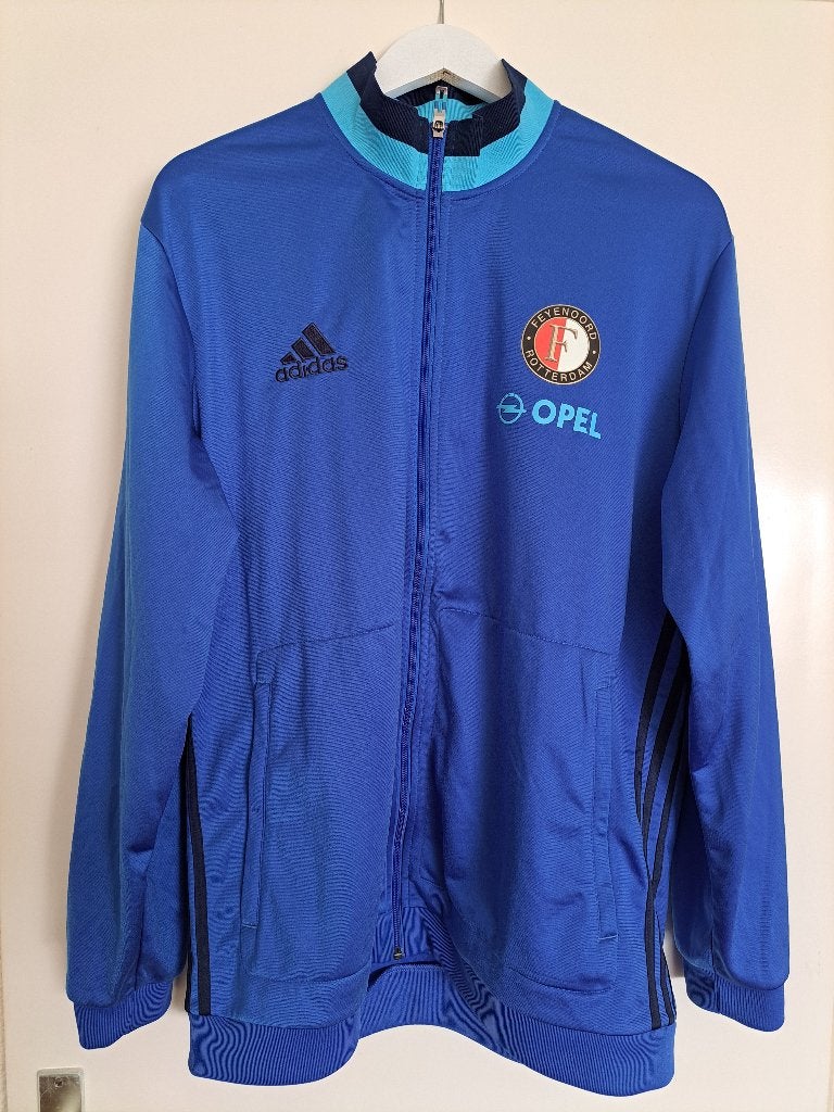 Feyenoord (Adidas) Opel trainingsjack, ZGAN, blauw, maat XL, Verzamelen, Ophalen of Verzenden, Zo goed als nieuw, Feyenoord, Overige typen
