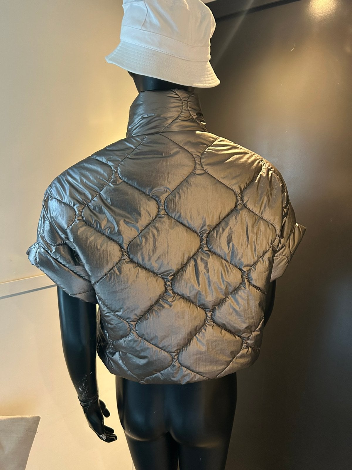 Bronskleurig Metallic Gewatteerde bodywarmer M, Maat 38/40 (M), Bruin, Deblon sport, Zo goed als nieuw