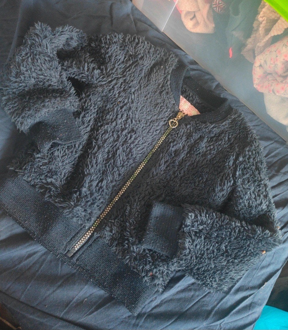 Leuk blauw teddy vest/jasje maat 98/104, Ophalen of Verzenden, Gebruikt, Jongen of Meisje, Jas